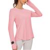 IECCP Camicetta Sportiva da Donna, a Maniche Lunghe, UPF 50+, Protezione dai Raggi UV, Maglietta a Maniche Lunghe, vestibilità Sottile, con Foro per Il Pollice, rashguards