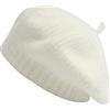 ZLYC Cappellino da Donna in Lana Intrecciata, Berretto Invernale Caldo, Tinta Unita: Bianco., Taglia Unica