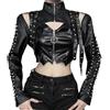 FENXIXIONE Coprispalle Gotico Da Donna Gotico Cardigan In Pizzo Maglia A Campana Scialle Con Maniche A Rete Top Y2k Camicia Punk (S,Nero 7)