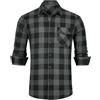 HISDERN Camicia a Quadri da Uomo a Maniche Lunghe Camicie di Flanella Scozzese Casual con 2 Tasche Button Down Regular Fit