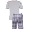 e.VIP® Pigiama uomo Carl S 885 in cotone, Grigio chiaro/Bordeaux, L