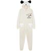 Peanuts Snoopy Pigiama Intero Donna e Adolescenti con Cappuccio e 3D Orecchie, Accogliente Pigiami in Pile, Regalo Donna (XL, Beige)