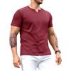 Muscle Cmdr Uomo Slim Fit Scollo a V Camicie Casual Manica Lunga e Corta Muscolo Henley T-Shirt Top Business Elegante