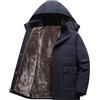 Generic Parka invernale spesso da uomo, impermeabile, antivento, caldo, con cappuccio rimovibile in pelliccia sintetica, blu navy, taglia 8XL