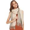 maamgic Sciarpa Bicolore Pashmina da Donna in Misto Cotone Morbido e Soffice Stola Coprispalla con Frange per Autunno Primavera 200 * 70cm, Grigio Kaki