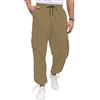 QUEZHU Pantaloni cargo da uomo, pantaloni cargo per uomo, pantaloni cargo baggy chino, elasticizzati, con elastico, per il tempo libero, con 5 tasche, 07 cachi scuro, M