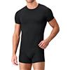 Liabel 3-6 Pezzi - Maglietta Intima Uomo Cotone BIELASTICO Girocollo - Maglia Intima Uomo Elasticizzata - 03858 23 (M, 6 Pezzi Nero)