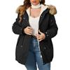Geschallino Donna Taglie Forti 3 in 1 Parka Cappotto Zip Staccabile Caldo Pile Foderato Giacca con Rimuovi Interno