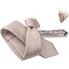 Avantgarde Completo abbinato uomo cravatta e fazzoletto tinta unita prodotto italiano slim e normale tutti i colori (ultra slim 4 cm, rosa cipria)