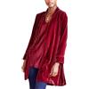 VIVICOLOR Giacca da donna lunga in velluto cardigan vintage con collo a scialle in velluto semplice trench