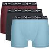 Dim Coton Stretch Respirant Maintien Optimal X3 Boxer a Pantaloncino, Blu Maya/Grigio Granito/Rosso Tartufo, XL (Pacco da 3) Uomo