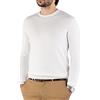 Cashmere Zone-Maglione Uomo Girocollo in Puro Cotone Egiziano Artigianalità Italiana e Confort a Manica Lunga (Bianco, 3XL)