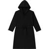 Generico Accappatoio unisex in Microfibra con Cappuccio - Ultra Morbido, Leggero e ad Asciugatura Rapida - (IT, Testo, L, Regular, Regular, Nero)