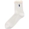 POLO RALPH LAUREN Lettuce Edge Ankle Socks-1 Pair Pack-Sustainable Cotton Comfort Calzini, Avorio, 4-10 Donna