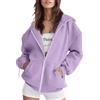 amropi Felpa da Donna Sportivo Giacca con Cappuccio a Cerniera Cappotto Casual Giubbotto Viola Chiaro,S
