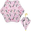 CHIFIGNO Ombrello per bambini con pinguini e cuori rosa cartoni animati Ombrelli da pioggia Ombrelli antivento Protezione UV Ombrelli per bambini Ombrelli per bambini