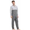 Leedya Pigiama Uomo Lungo in Cotone Jersey 100% Pettinato - Stile e Comfort in Ogni Dettaglio - Pigiama Leggero per Le Notti Estive - Polsini No Stress (IT, Testo, XL, Regular, Regular, 811-Grigio)