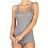 EGI Canotta Donna Costine Spallina Sottile Micro Lana (XL, Grigio)