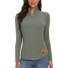 WOWENY Camicia Termica da Donna con Zip a 1/4 Manica Lunga Collo Alto in Pile Colletto alla Coreana Mezza Zip Felpa Pullover Caldo