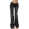Celanisai Y2k Jeans da donna a vita bassa, pantaloni a zampa da donna, colore nero, jeans svasati, per ragazze, Y2k Rise Lowwaist, O nero., S