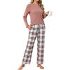 Ekouaer Pigiama Donna Invernale Caldo Lungo, Rosa, S