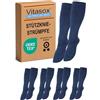 Vitasox 44457 gambaletti a compressione da donna e da uomo, pacco da 4, denim, 43/46