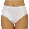 Risveglia i Sensi 3 Slip donna a vita alta in cotone modal con inserti in pizzo e bordo piatto senza elastico (7/XXL, Bianco)