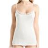 Generico 3-6 Pezzi Canotta Intima Pizzo Spalla Stretta 100% Cotone Mercerizzato - Canottiera Intima Donna in Cotone Estremamente Leggero Top Donna con Inserto in Pizzo 25-11