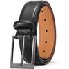 SENDEFN Cinture da Uomo, Cintura Uomo 3.5CM, Cinta Uomo Pelle Affari Moda Casual Jeans Lavoro, Regali da Uomo con Scatola