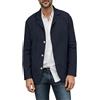 HUIANGLIYG Giacca Sportiva da Uomo in Forma di Lino Casual Notch con Bavero Giacca Estiva Leggera e Traspirante Camicia Esterna A Taglio Largo con Tasche per L'Uso Quotidiano Blu Navy L