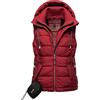 MARIKOO Taisaa - Gilet trapuntato leggero da donna, con cappuccio, taglie XS-3XL, rosso sangue, M