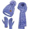Bequemer Laden Cappello Berretto PON PON Guanti Sciarpa Donna Invernale