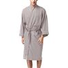 Generisch Accappatoio da uomo in cotone, a nido d'ape, vestaglia da uomo, leggero, lungo, da sauna, a maniche lunghe, con tasche, da bagno senza cappuccio, tinta unita, con cintura, kimono