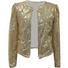 Generisch Giacca invernale da donna casual moda paillettes paillettes cardigan scintillante, gold, L