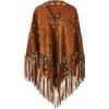 Generic 2025 Inverno Autunno Donne Sciolte Frange Scamosciate Aperto Mantello Poncho Sciarpa con Motivo Punch Frange Graziose Scialle Dropshipping