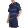 El Búho Nocturno Pigiama Uomo Corto Estivo Cotone Maglia a Righe Pigiama Intero Uomo, 100% Cotone, Blu 3040, L