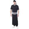 tessile astorino Completo Cuoco Nero - Scozzese - 100% Cotone - Ricamo 0 - Doppio Collo - Divisa Chef Uomo - Giacca Manica Corta, Pantalone, Davantino, e Bandana - per Cucina e Ristorante - Made in Italy (XL)