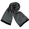 JWSilk Sciarpa Lunga in Seta Charmeuse Uomo, quadretti neri, 63x10