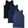SalGiu Canottiera Uomo (3 pezzi) Intima 100% Cotone Spalla Larga Antisudore Estiva