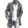Duohropke Trench Coat Uomo Lungo Nero Windbreaker Revers Giacca Lunga Cappotto Slim Fit Cappotto di Lana Business Giacca Primavera Casual Inverno Manica Lunga Cappotto Inverno