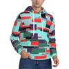 LGHHGY Felpa da uomo in pile con cappuccio, combinazione a righe, stampa completa, calda, con tasca, a maniche lunghe, con spalle cadenti