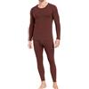 wirarpa Set di Intimo Termico Uomo Cotone - Maglia a Maniche Lunghe Leggera e Pantaloni da Pigiama, Marrone Cioccolato, Taglia S