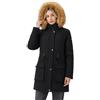 OROLAY Parka Invernale da Donna Foderato in pile Addensato con Cappuccio e collo in Pelliccia Rimovibile Meteorite L