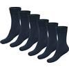 Bamboo Basics Calzini unisex, confezione da 6 - Beau Anklet Socks, calzini corti, tinta unita, Blu, 41-46