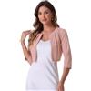 Allegra K Donna Cardigan Aperto sul Davanti con Pieghe Maniche a 3/4