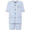 El Búho Nocturno Pigiama Uomo Corto Estivo Cotone Senza Collo Popeline a Righe Pigiama Intero Uomo, 100% Cotone, Blu 4547, XL