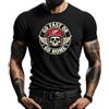 4people Maglietta nera Go Fast or Go Home con motivo teschio e casco, stile biker, vintage, maniche corte, da uomo, Nero , M