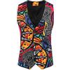 Generic Uomo T Shirt Stampato Uomo Moda Gilet Casual Fibbia Retro Stampa Gilet Singolo Vestito Gilet Senza Maniche Piuttosto Moda Gilet Canotta Uomo Nero, Colore: rosso, L