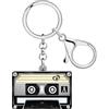 WEVENI Portachiavi in acrilico retrò anni 80-90 a forma di musicassetta per donne e ragazze adolescenti, accessori per feste a tema vintage e charm, 47mm x 37 mm