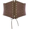 SCARLET DARKNESS - Cintura larga da donna steampunk, corsetto in pelle, stile medievale, M
